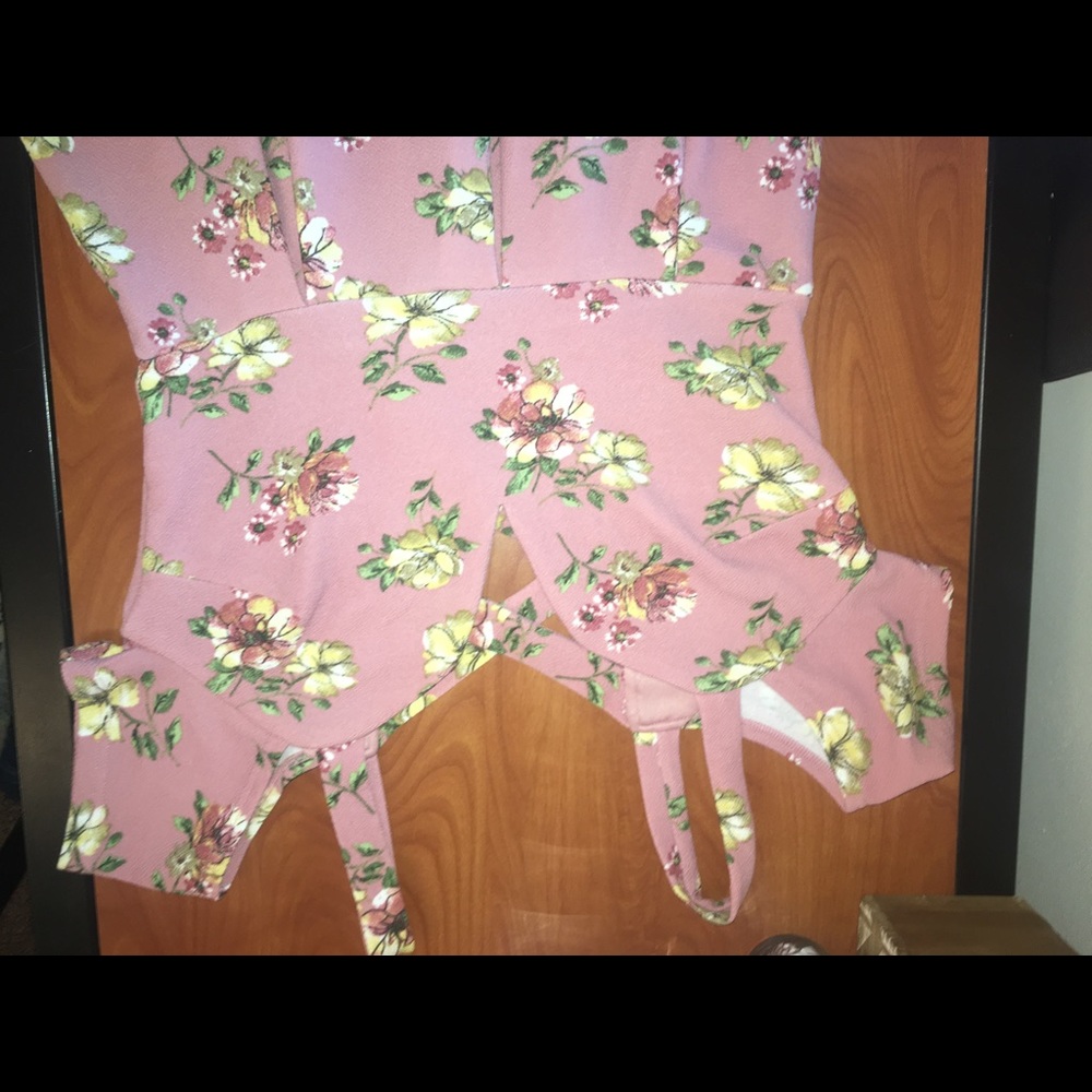 Pink Floral Print Dress M